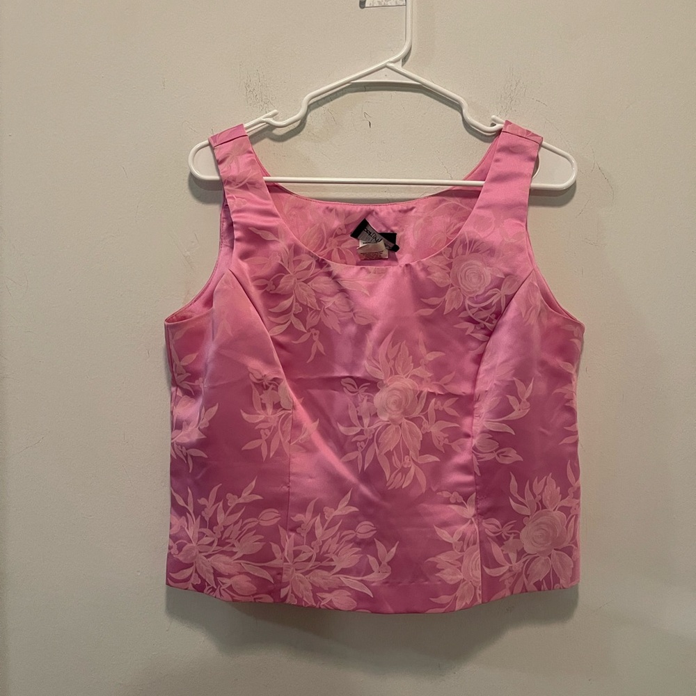 Vintage Positive Attitude Pink Tank Crop Top Sz 12 Y2K Vibes